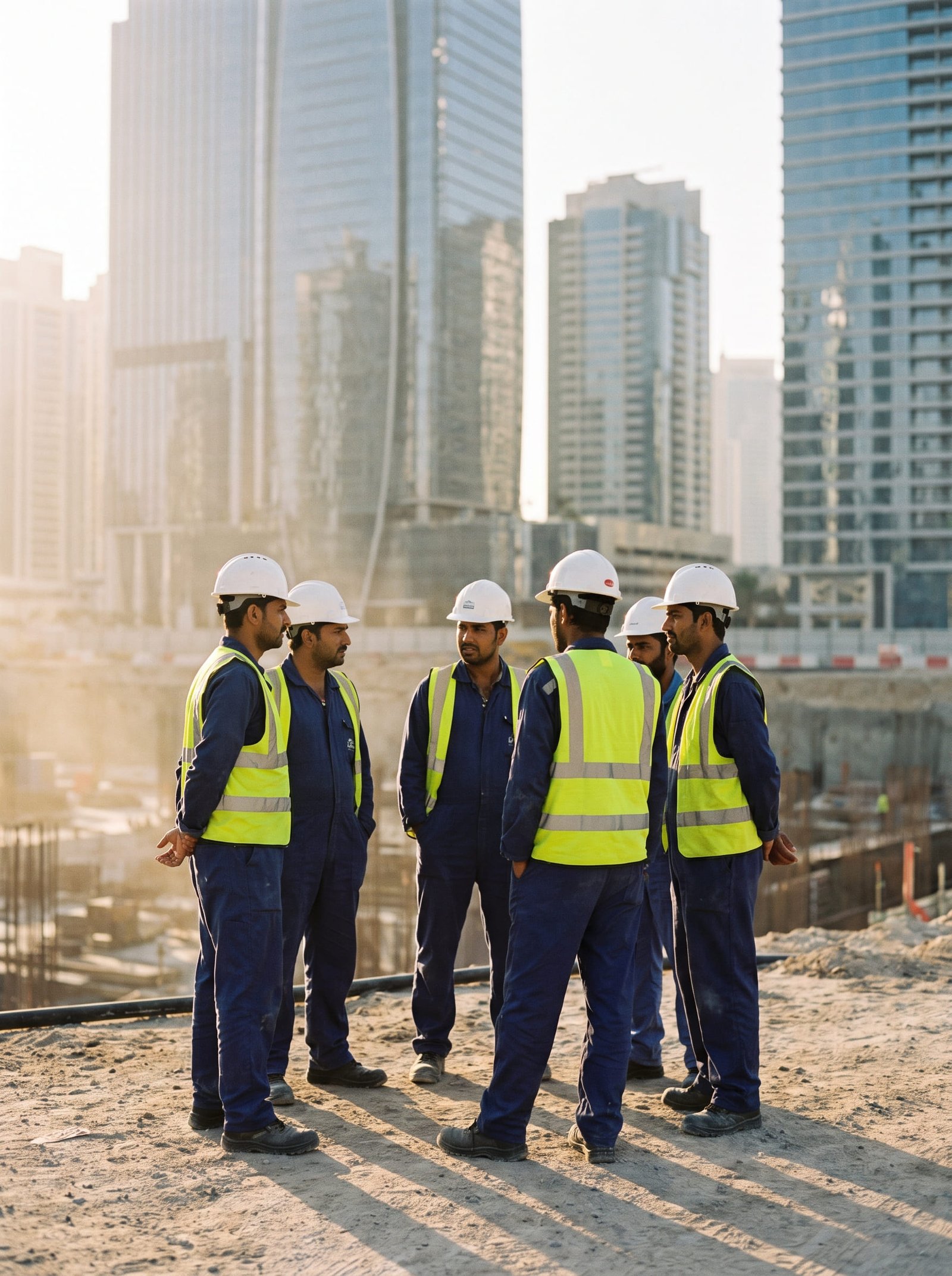 Nana Workforce Hub crew arriving on a site in Dubai